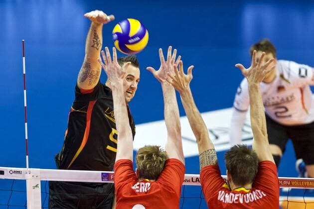 Volleyball Berlin 05.01.2016 European Continental Olympic Qualification Tournament Männer Herren Belgien (BEL) - Deutschland (GER) György Grozer (Deutschland, No.09)