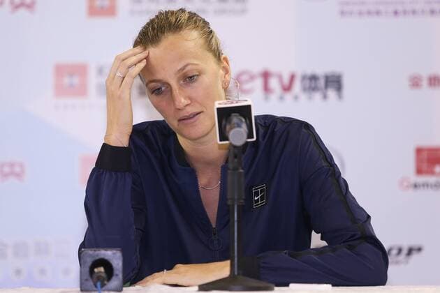 SHENZHEN, CHINA - JANUARY 05: (CHINA OUT) Petra Kvitova of Czech attends the press conference PK Pressekonferenz during Day three of 2016 WTA Tennis Damen Shenzhen Open on January 5, 2016 in Shenzhen, China.  CFP477826407 