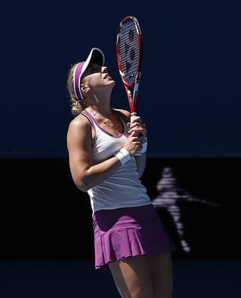 Jan. 6, 2016 - Perth, Western Australia, Australia - SABINE LISICKI (GBR) reacts during her match against Caroline Carcia (FRA) during the women s singles match on Day 4 at the Hopman Cup tennis tournament in Perth, Australia. Hopman Cup Tennis - ZUMAk129