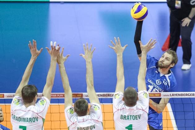 06.01.2016 2016 Mens Volleyball Länderspiel Nationalmannschaft European Olympic Qualification Tournament in Berlin BULGARIA - FINLANDIA ( Bulgaria - Finland ) Pictured: OLLI-PEKKA OJANSIVU FOT MACIEJxGOCLON FOTONEWS NEWSPIX.PL --- Newspix.pl  20160106FNMG002