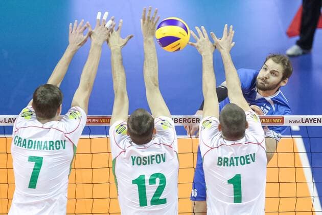 06.01.2016 2016 Mens Volleyball Länderspiel Nationalmannschaft European Olympic Qualification Tournament in Berlin BULGARIA - FINLANDIA ( Bulgaria - Finland ) Pictured: OLLI-PEKKA OJANSIVU FOT MACIEJxGOCLON FOTONEWS NEWSPIX.PL --- Newspix.pl  20160106FNMG003
