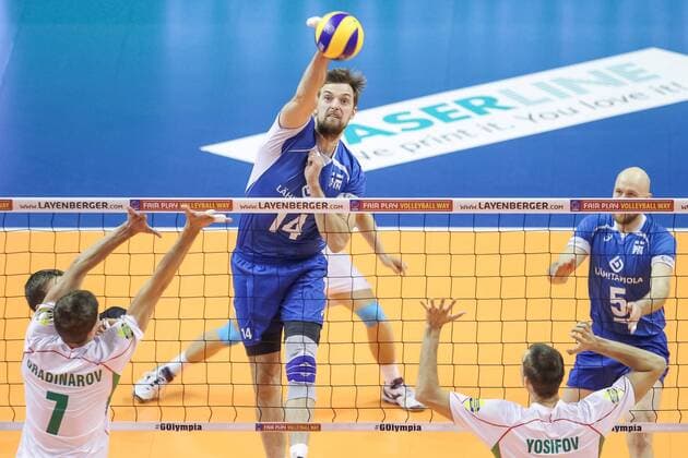 06.01.2016 2016 Mens Volleyball Länderspiel Nationalmannschaft European Olympic Qualification Tournament in Berlin BULGARIA - FINLANDIA ( Bulgaria - Finland ) Pictured: KONSTANTIN SHUMOV FOT MACIEJxGOCLON FOTONEWS NEWSPIX.PL --- Newspix.pl  20160106FNMG006