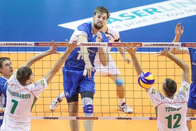 06.01.2016 2016 Mens Volleyball Länderspiel Nationalmannschaft European Olympic Qualification Tournament in Berlin BULGARIA - FINLANDIA ( Bulgaria - Finland ) Pictured: KONSTANTIN SHUMOV FOT MACIEJxGOCLON FOTONEWS NEWSPIX.PL --- Newspix.pl  20160106FNMG007