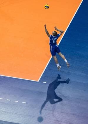 Berlin, Deutschland, 06.01.2016: Volleyball Olympia Qualifikation Männer Maenner 2016 - Spiel 3 Bulgarien - Finnland. Niklas Seppänen Seppaenen (Finland 6)