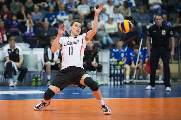 Berlin, Deutschland, 06.01.2016: Volleyball Olympia Qualifikation Männer Maenner 2016 - Spiel 3 Deutschland - Serbien. Christian Fromm (Germany 1)