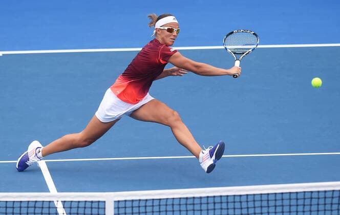 07.0.2016. Auckland, New Zealand. Kirsten Flipkins (BEL) on Quarter Finals Day at the ASB Classic Tennis Women s tournament. ASB Tennis Centre, Stanley st, Auckland, New Zealand. Thursday 7 January 2016. xAndrewxCornagax  ActionPlus11694597