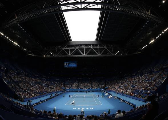 Jan. 8, 2016 - Perth, Western Australia, Australia - Stadium view of the ANDY MURRAY (GBR) and Alexander Zverev (GER) match during the men s singles on Day 6 at the Hopman Cup tennis tournament in Perth, Australia. Hopman Cup Tennis - ZUMAk129