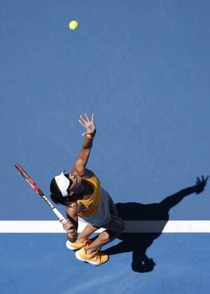 Jan. 8, 2016 - Perth, Western Australia, Australia - HEATHER WATSON (GBR) hits a serve against Sabine Lisicki (GER) during the women s singles match on Day 6 at the Hopman Cup tennis tournament in Perth, Australia. Hopman Cup Tennis - ZUMAk129