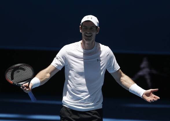 Jan. 8, 2016 - Perth, Western Australia, Australia - ANDY MURRAY (GBR) reacts to a line call during his match against Alexander Zverev (GER) in the men s singles match on Day 6 at the Hopman Cup tennis tournament in Perth, Australia. Hopman Cup Tennis - ZUMAk129