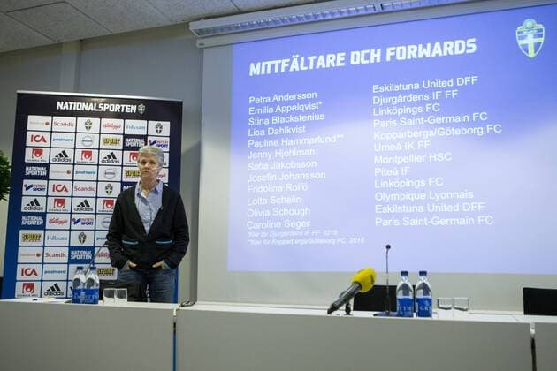 Fußball, Damen, Pia Sundhage stellt Schwedens Kader vor 160108 8 Januar 2016 in Göteborg.  BB160108MI006