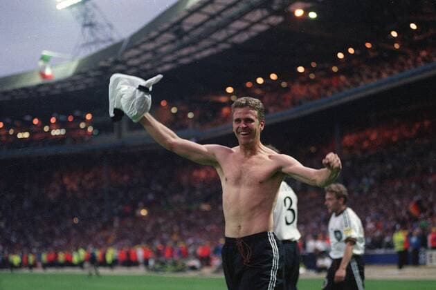 Fußball, EM Finale 1996 in London, Deutschland - Tschechien 2:1 n.V. OLIVER BIERHOFF - London, Fussball, EM 1996, Finale, Deutschland