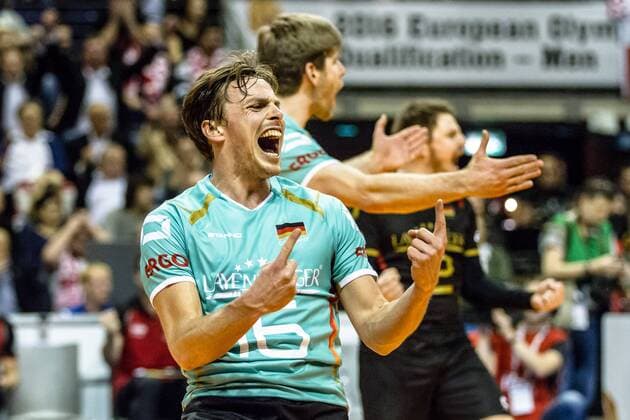 Jubel und Freude STEUERWALD Patrick ( 16 Deutschland) GER, Berlin, Volleyball, Europa, CEV, Olympia-Qualifikation, Turnier, 08.01.2016, Max-Schmeling-Halle, Deutschland - Polen