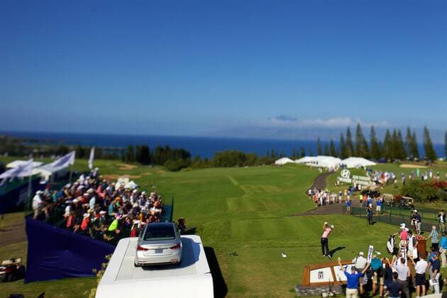 January 07 2016: Smylie Kaufman hits the opening tee shot of the First Round of the Hyundai Tournament of Champions at Kapalua Plantation Course on Maui, HI. (Photo by Aric Becker Icon Sportswire) GOLF: JAN 07 PGA Golf Herren - Hyundai Tournament of Champions - First Round Icon16010706 EDITORIAL USE ONLY