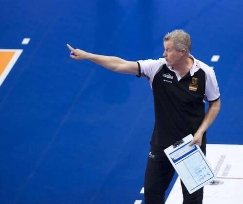 Volleyball Berlin 09.01.2016 European Continental Olympic Qualification Tournament Männer Herren Deutschland (GER) - Russland (RUS) Vital Heynen (Deutschland, Trainer)