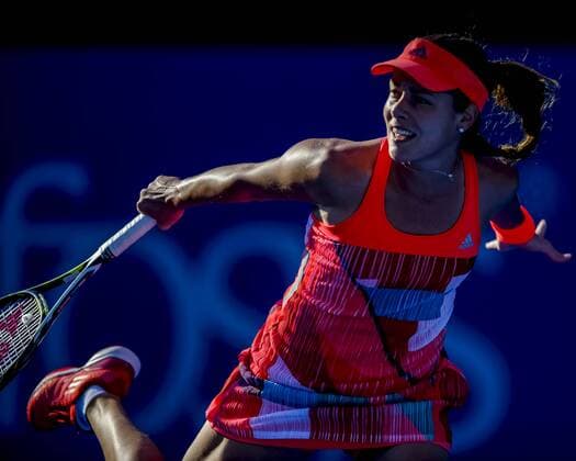 10.01.2016. Sydney, Australia. Ana Ivanovic (SRB) in action against Karolina Pliskova (CZE) during their women s singles match on Day 1 at the Apia International tournament at the Apia International Sydney, Australia. Pliskova beat Ivanovic 6:4, 6:2 xHughxPeterswaldx  ActionPlus11695585