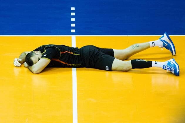Berlin Gyorgy Georg Grozer ( 9, Deutschland Germany); 2016 CEV Volleyball European Olympic Qualification Berlin, Max-Schmeling-Halle, Berlin Deutschland Germany, 20160110 Partie (match): Kleines Finale Deutschland gegen Polen (3rd place match Germany vs Poland); Copyright: Wuechnerx xEibner-Pressefoto EP_nwr