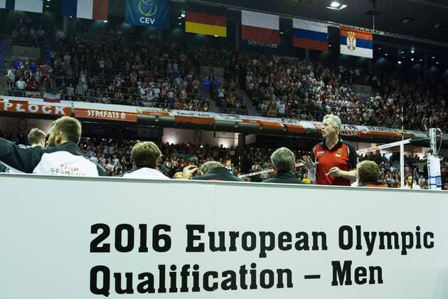 Berlin Vital Heynen (Trainer Headcoach, Deutschland Germany); 2016 CEV Volleyball European Olympic Qualification Berlin, Max-Schmeling-Halle, Berlin Deutschland Germany, 20160110 Partie (match): Kleines Finale Deutschland gegen Polen (3rd place match Germany vs Poland); Copyright: Wuechnerx xEibner-Pressefoto EP_nwr