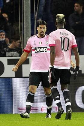 Fußball Italien 2015 2016, Serie A, Sampdoria Genua - Juventus Turin, sami khedira esulta Torjubel del 0-2 xHOCHxZWEIx xItalyxPhotoxPressx 