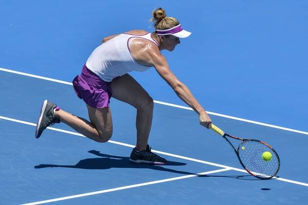 11.01.16 Sydney, Australia. Elina Svitolina (UKR) in action against Angelique Kerber (GER) during their womens singles match on day 2 at the Apia International Sydney. xNigelxOwenx  ActionPlus11695977