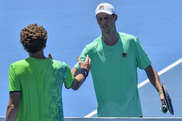 11.01.16 Sydney, Australia. Andreas Seppi (ITA) in action against Denis Istomin (UZB) during their mens singles match on day 2 at the Apia International Sydney. Seppi won the match 6-4,4-6,6-2. xNigelxOwenx  ActionPlus11696011