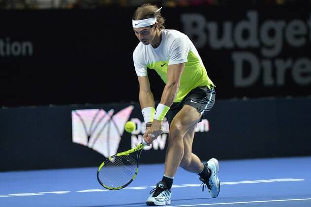 11.01.16 Sydney, Australia. Rafael Nada (ESP) in action against Lleyton Hewitt (AUS) during the FAST4 tennis exhbition matches at Allphones Arena. xNigelxOwenx  ActionPlus11696113