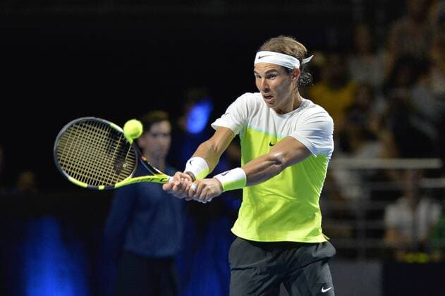 11.01.16 Sydney, Australia. Rafael Nada (ESP) in action against Lleyton Hewitt (AUS) during the FAST4 tennis exhbition matches at Allphones Arena. xNigelxOwenx  ActionPlus11696123