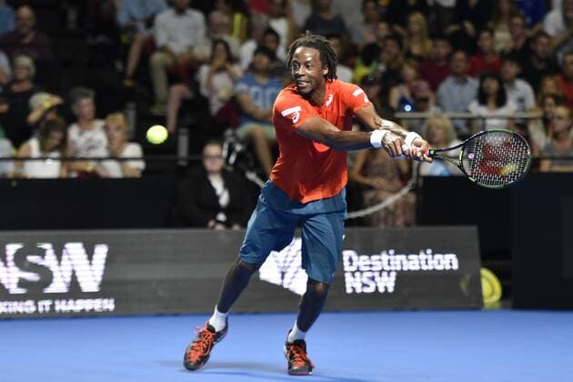 11.01.16 Sydney, Australia. Gael Monfils (FRA) in action against Nick Kyrgios (AUS) during the FAST4 tennis exhbition matches at Allphones Arena. xNigelxOwenx  ActionPlus11696129