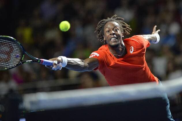 11.01.16 Sydney, Australia. Gael Monfils (FRA) in action against Nick Kyrgios (AUS) during the FAST4 tennis exhbition matches at Allphones Arena. xNigelxOwenx  ActionPlus11696148