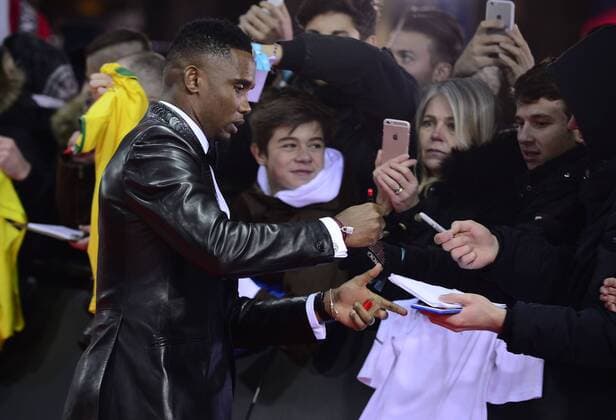 Jan. 12, 2016 - Zurich, Switzerland - SAMUEL ETO O poses for photos on the red carpet during arrivals for the 2015 FIFA Ballon DOR Gala at Kongresshaus in Zurich. Soccer 2016 - FIFA Ballon D OR 2015  - ZUMAm119
