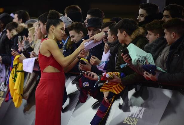 Jan. 12, 2016 - Zurich, Switzerland - CELIA SASIC (Germany) poses for photos on the red carpet during arrivals for the 2015 FIFA Ballon DOR Gala at Kongresshaus in Zurich. Soccer 2016 - FIFA Ballon D OR 2015  - ZUMAm119