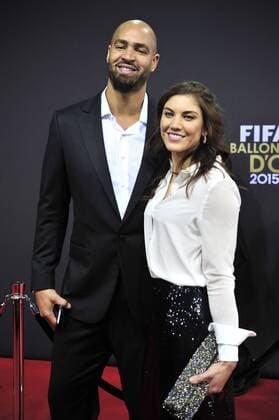 Jan. 11, 2016 - Zurich, Switzerland - HOPE SOLO and husband JERRAMY STEVENS poses for photos on the red carpet during arrivals for the 2015 FIFA Ballon DOR Gala at Kongresshaus in Zurich. Soccer 2016 - FIFA Ballon D OR 2015  - ZUMAm119