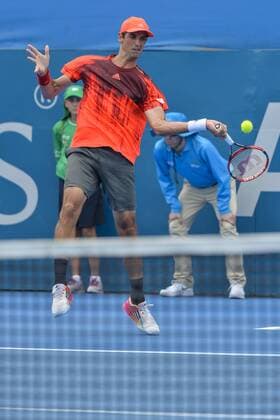 12.01.16 Sydney, Australia. Thomas Belluci (BRA) in action against Alexandr Dolgopolov (UKR) during their mens singles match on day 3 at the Apia International Sydney. Dolgopolov won the match 6-1,6-4. xNigelxOwenx  ActionPlus11696259