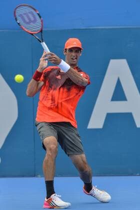 12.01.16 Sydney, Australia. Thomas Belluci (BRA) in action against Alexandr Dolgopolov (UKR) during their mens singles match on day 3 at the Apia International Sydney. Dolgopolov won the match 6-1,6-4. xNigelxOwenx  ActionPlus11696260