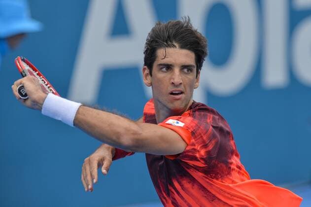 12.01.16 Sydney, Australia. Thomas Belluci (BRA) in action against Alexandr Dolgopolov (UKR) during their mens singles match on day 3 at the Apia International Sydney. Dolgopolov won the match 6-1,6-4. xNigelxOwenx  ActionPlus11696269