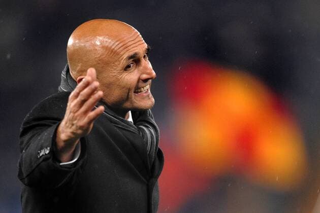 Fußball, Luciano Spalletti während seiner Zeit beim AS Rom zwischen 2005 und 2009 AS Roma coach Luciano Spalletti Luciano Spalletti Roma 9 12 2008 Stadio Olimpico Champions League 2008 2009 Roma Bordeaux (2-0)