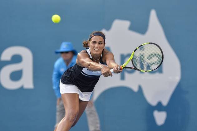 Tennis, APIA International Sydney 13.01.16 Sydney, Australia.Monica Puig (PUR) in action against Sam Stosur (AUS) during their womens singles match on day 4 at the Apia International Sydney. Puig won the match 6-4,6-4. xNigelxOwenx  ActionPlus11696560
