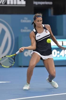 Tennis, APIA International Sydney 13.01.16 Sydney, Australia.Monica Puig (PUR) in action against Sam Stosur (AUS) during their womens singles match on day 4 at the Apia International Sydney. Puig won the match 6-4,6-4. xNigelxOwenx  ActionPlus11696571