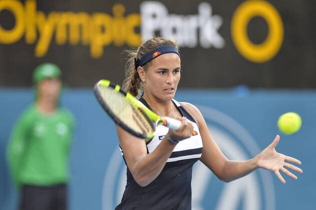 Tennis, APIA International Sydney 13.01.16 Sydney, Australia.Monica Puig (PUR) in action against Sam Stosur (AUS) during their womens singles match on day 4 at the Apia International Sydney. Puig won the match 6-4,6-4. xNigelxOwenx  ActionPlus11696576