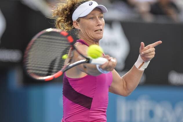 Tennis, APIA International Sydney 13.01.16 Sydney, Australia. Sam Stosur (AUS) in action against Monica Puig (PUR) during their womens singles match on day 4 at the Apia International Sydney. Puig won the match 6-4,6-4. xNigelxOwenx  ActionPlus11696582