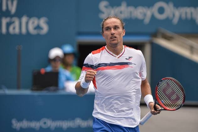 Bilder des Tages - SPORT 14.01.16 Sydney, Australia. Alexandr Dolgopolov (UKR) in action against Grigor Dimitrov (BUL) during their mens singles match on day 5 at the Apia International Sydney. xNigelxOwenx  ActionPlus11696863