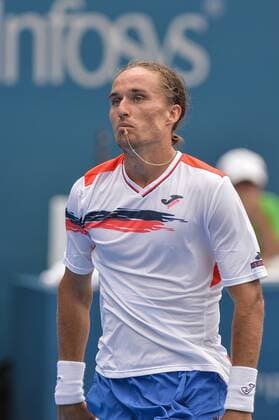 14.01.16 Sydney, Australia. Alexandr Dolgopolov (UKR) in action against Grigor Dimitrov (BUL) during their mens singles match on day 5 at the Apia International Sydney. xNigelxOwenx  ActionPlus11696864