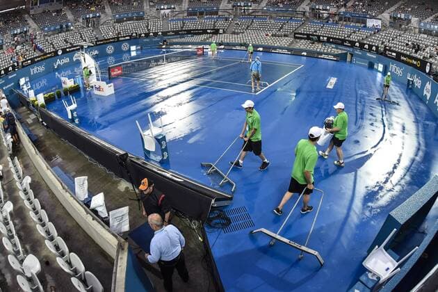 Bilder des Tages - SPORT 14.01.16 Sydney, Australia. Rain delay on day 5 at the Apia International Sydney. xNigelxOwenx  ActionPlus11696867