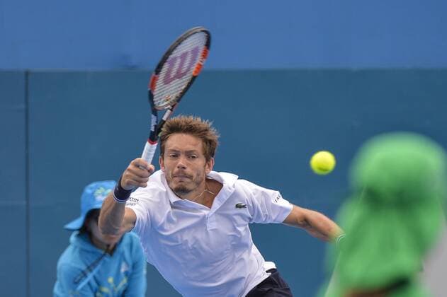 15.01.16 Sydney, Australia. Nicolas Mahut (FRA) in action against Victor Troicki (SRB) during their mens singles match on day 6 at the Apia International Sydney. xNigelxOwenx  ActionPlus11696995