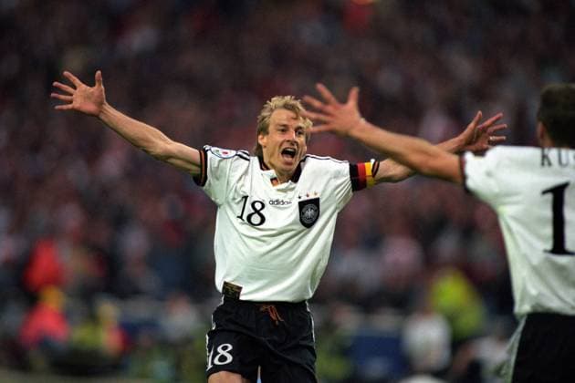 Fußball, EM Finale 1996 in London, Deutschland - Tschechien 2:1 n.V. Jürgen Klinsmann - Jubel Fußball, Europameisterschaft 1996, EM, Finale London, Deutschland - Tschechien