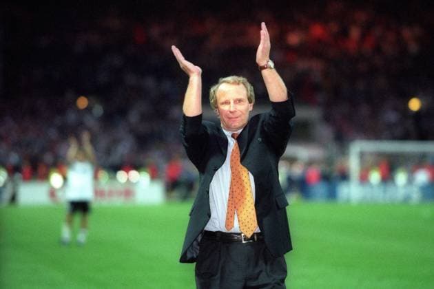 Bundestrainer Berti Vogts - Jubel - Europameister Deutschland Fußball, Europameisterschaft 1996, EM, Finale London, Deutschland