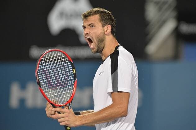 16.01.16 Sydney, Australia. Grigor Dimitrov (BUL) in action against Viktor Troicki (SRB) during their mens singles final match at the Apia International Sydney. Troicki won the final 2-6,6-1,7-6. xNigelxOwenx  ActionPlus11697398