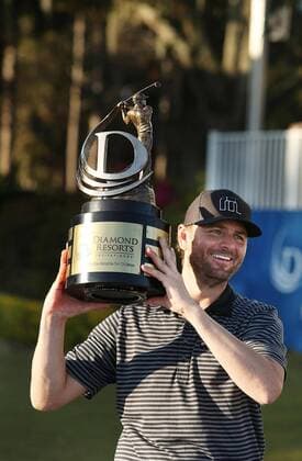 Jan. 16, 2016 - Windermere, FL, USA - Mardy Fish holds the championship trophy after winning the Diamond Resorts Invitational at The Golden Bear Club at Keene s Point in Wintermere, Fla., on Saturday, Jan. 16, 2016. Diamond Resorts Invitational - ZUMAm67_