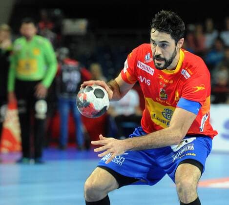 Wroclaw (POL), Centennial Hall Breslau (Polen), Jahrhunderthalle, 16.1.2016 EURO 2016, Handball-Europameister, Männer Deutschland vs Spanien Raul ENTRERRIOS RODRIGUEZ, ESP Foto- und alle