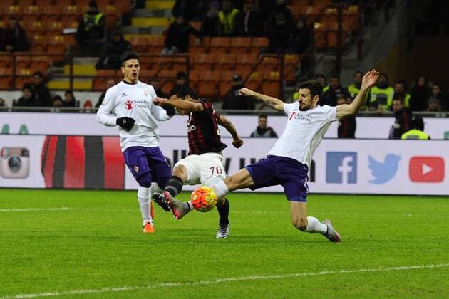 Fußball, AC Milan - AC Florenz Carlos Bacca Milan 1-0. Celebration goal Milano 17-01-2016 Stadio Giuseppe Meazza - Football Calcio Serie A AC Milan vs AC Florenz. giuseppexceleste
