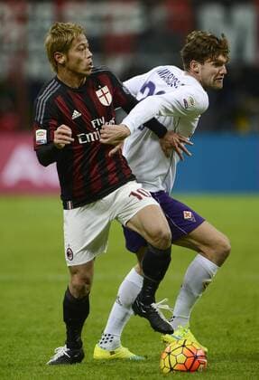 Keisuke Honda Milan, Marcos Alonso Mendoza Fiorentina Milano 17-01-2016 Stadio Giuseppe Meazza - Football Calcio Serie A Milan - Fiorentina. giuseppexceleste